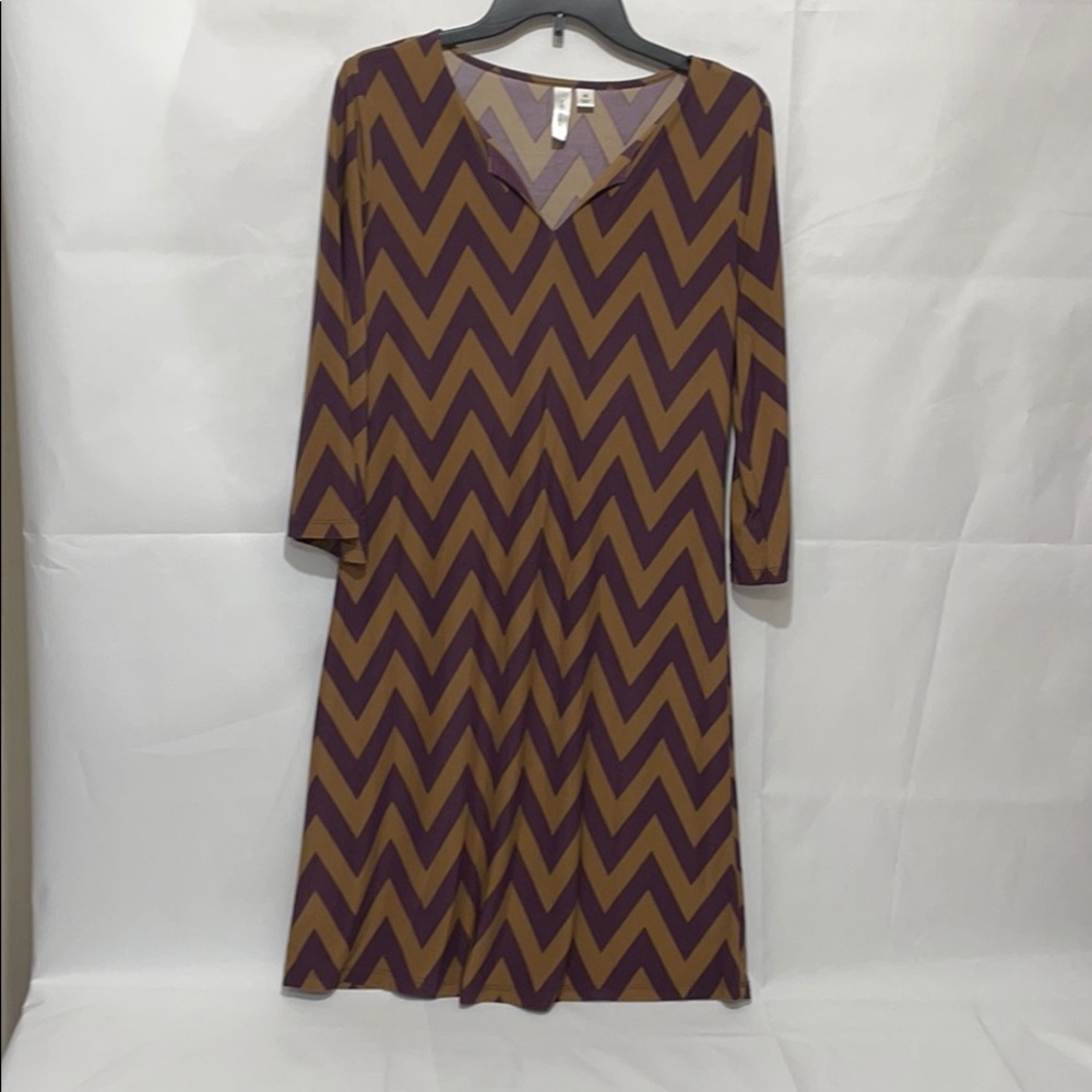 Tacera Brown/Purple Dress Size M